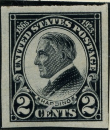 Scott 611 2 Cent Stamp Black Harding Memorial Issue not Perforated