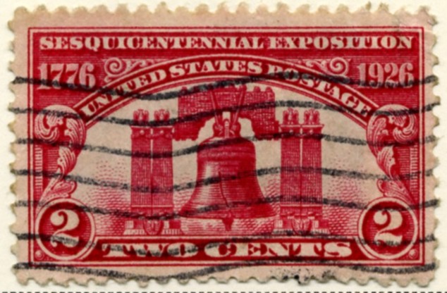Scott 627 Liberty Bell 2 Cent Stamp Sesquicentennial Exposition a