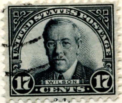 Scott 697 Wilson 17 Cent Stamp Black Blue Series of 1922-1925 rotary press a
