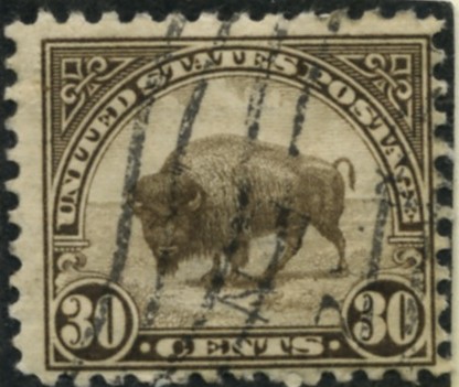 Scott 700 Buffalo 30 Cent Stamp Brown Blue Series of 1922-1925 rotary press