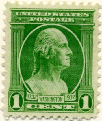 Scott 705 1 Cent Stamp Green Washington Bicentennial Set a