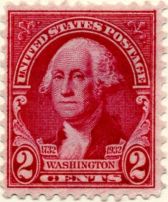 Scott 707 2 Cent Stamp Carmine Washington Bicentennial Set a