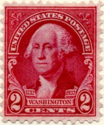 Scott 707 2 Cent Stamp Carmine Washington Bicentennial Set a