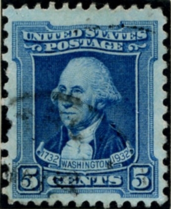 Scott 710 5 Cent Stamp Blue Washington Bicentennial Set