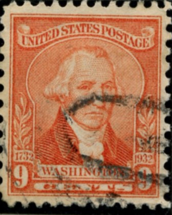 Scott 714 9 Cent Stamp Pale Red Washington Bicentennial Set