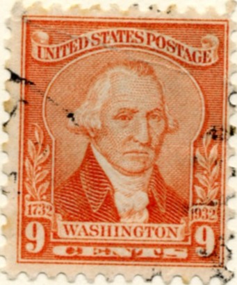 Scott 714 9 Cent Stamp Pale Red Washington Bicentennial Set a