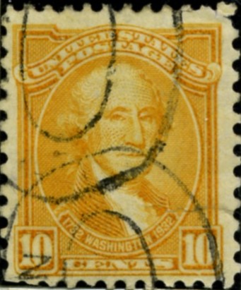 Scott 715 10 Cent Stamp Orange Yellow Washington Bicentennial Set