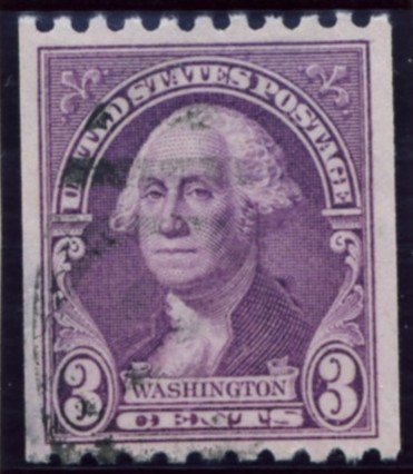 Scott 722 3 Cent Stamp George Washington Coil Stamp Perforated horizontally