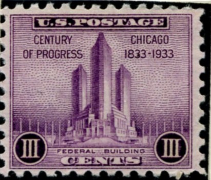 Scott 729 3 Cent Stamp Century of Progress Skyscrapers