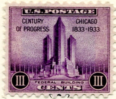 Scott 729 3 Cent Stamp Century of Progress Skyscrapers a