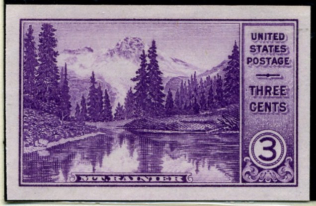 Scott 758 3 Cent Stamp Mount Rainier National Park Farley Special Printing