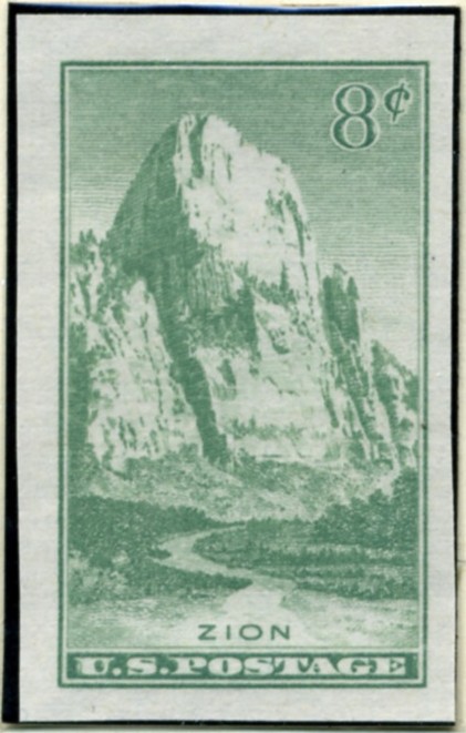 Scott 763 8 Cent Stamp Zion National Park Farley Special Printing