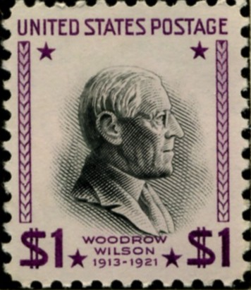 Scott 832 $1 Dollar Stamp Woodrow Wilson dark violet and black