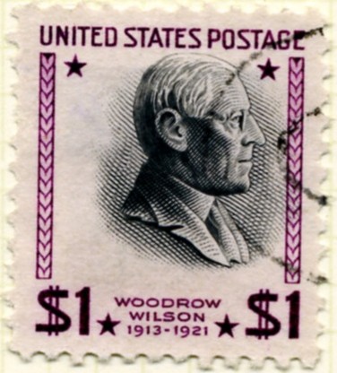 Scott 832 $1 Dollar Stamp Woodrow Wilson dark violet and black b