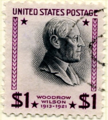Scott 832 $1 Dollar Stamp Woodrow Wilson dark violet and black b