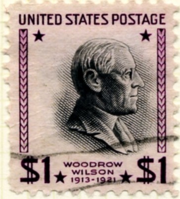 Scott 832 $1 Dollar Stamp Woodrow Wilson dark violet and black e