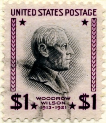 Scott 832 $1 Dollar Stamp Woodrow Wilson dark violet and black f