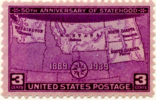 Scott 858 3 Cent Stamp Washington, Montana, and the Dakotas a