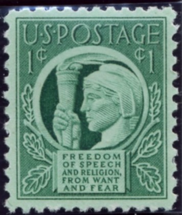 Scott 908 1 Cent Stamp Four Freedoms