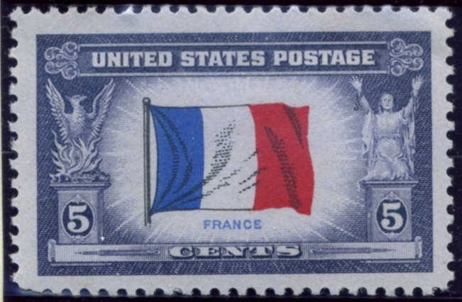 Scott 915 5 Cent Stamp Overrun Countries Issue France