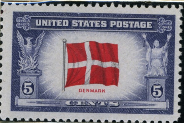 Scott 920 5 Cent Stamp Overrun Countries Issue Denmark