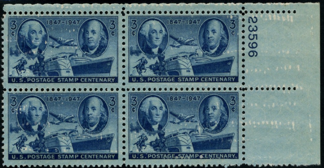 Scott 947 3 Cent Stamp US Postage Stamp Centenary Plate Block