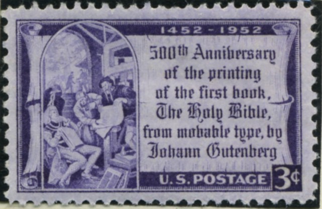 Scott 1014 3 Cent Stamp Johann Gutenberg and Printing