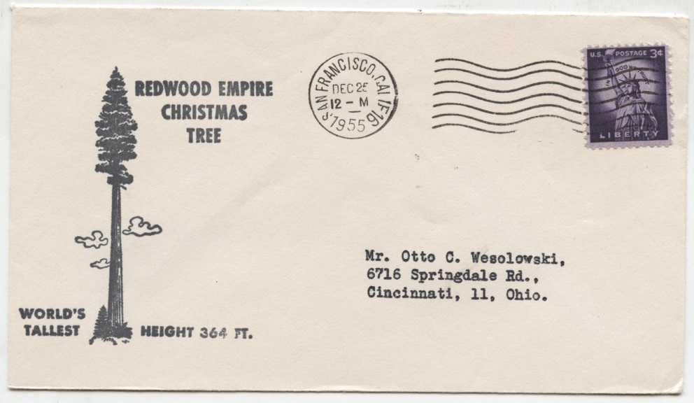Scott 1035 3 Cent Stamp Statue of Liberty Redwood Cover