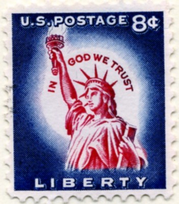 Scott 1042 8 Cent Stamp Statue of Liberty re-engraved a