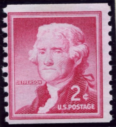 Scott 1055 2 Cent Stamp Thomas Jefferson coil stamp