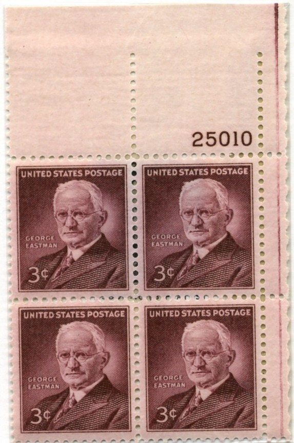 Scott 1062 3 Cent Stamp George Eastman Plate Block