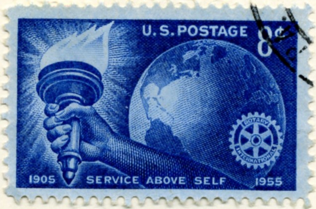 1066 8 Cent Stamp Rotary International Service Above Self a