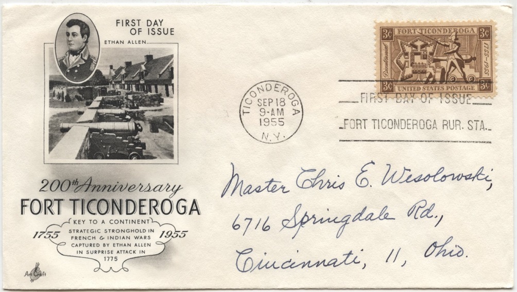 Scott 1071 3 Cent Stamp Fort Ticonderoga First Day Cover