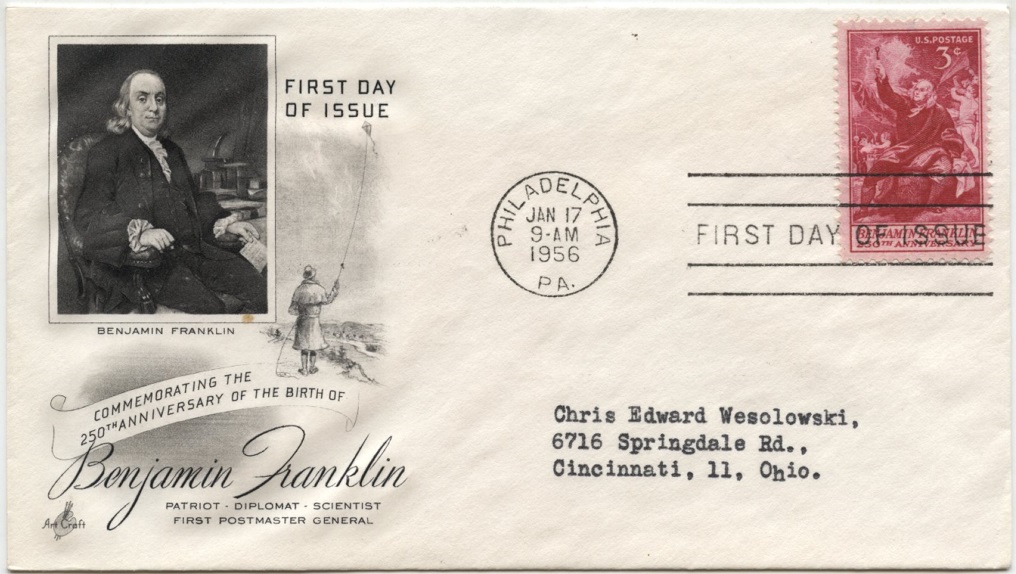 Scott 1073 3 Cent Stamp Benjamin Franklin First Day Cover