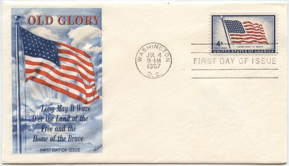 Scott 1094 4 Cent Stamp 48 Star Flag Long May It Wave First Day Cover