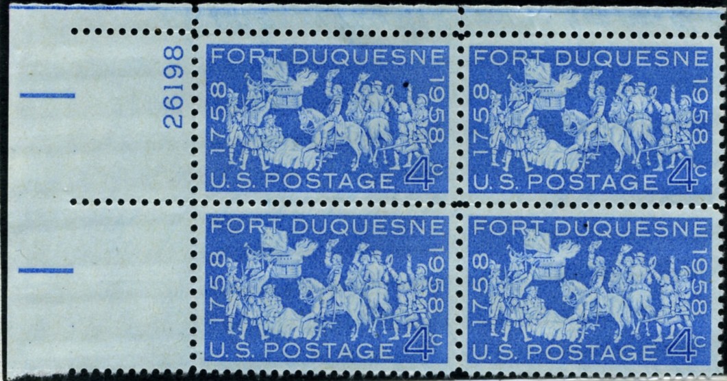Scott 1123 4 Cent Stamp Fort Duquesne Plate Block