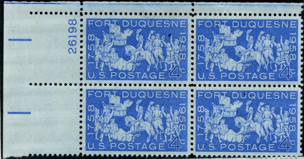 Scott 1123 4 Cent Stamp Fort Duquesne Plate Block