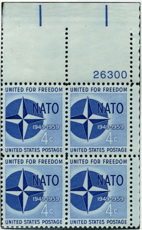 Scott 1127 4 Cent Stamp NATO Plate Block