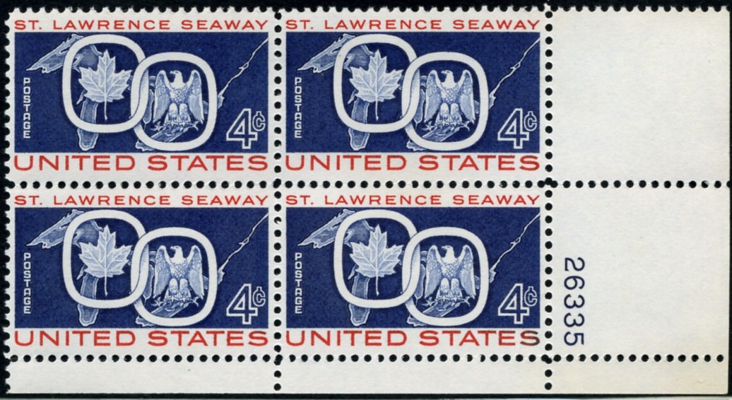 Scott 1131 4 Cent Stamp St Lawrence Seaway Plate Block