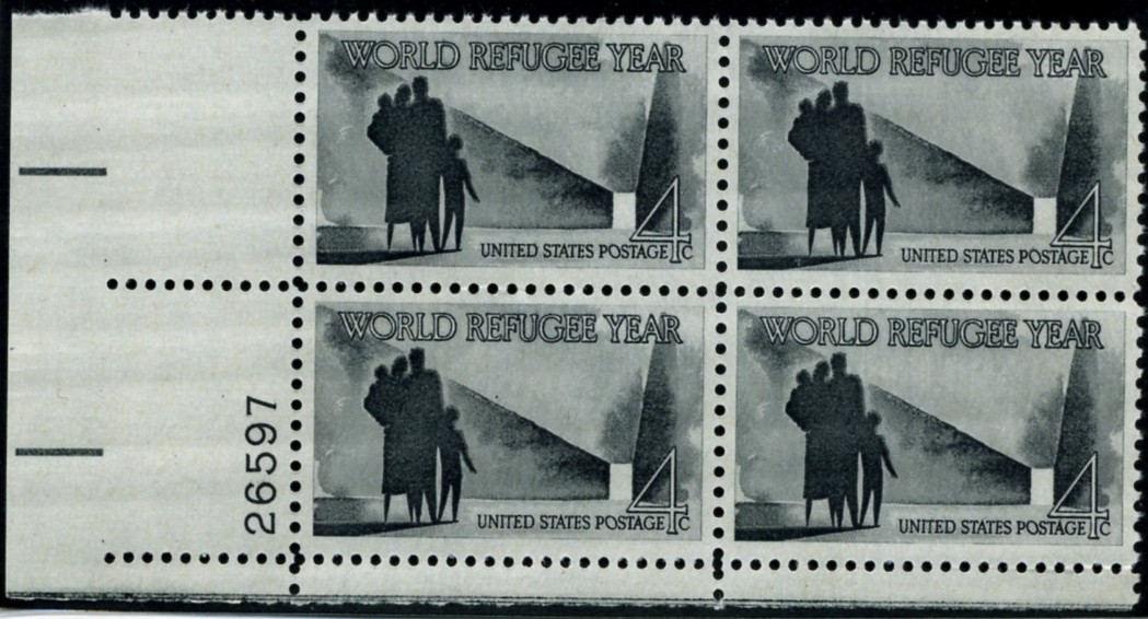 Scott 1149 4 Cent Stamp World Refugee Year Plate Block