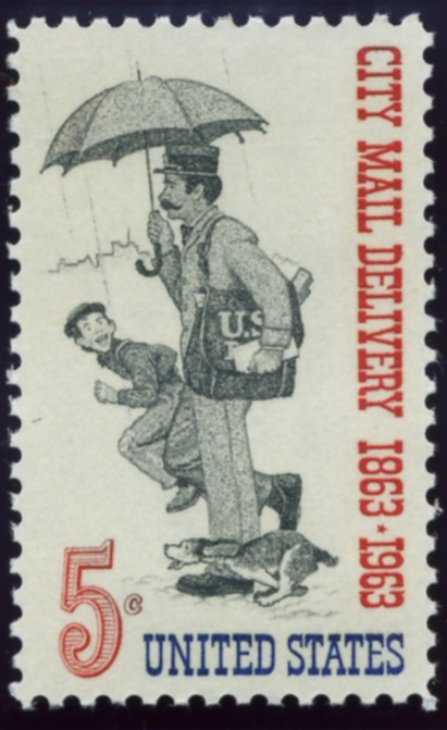 Scott 1238 5 Cent Stamp City Mail Delivery