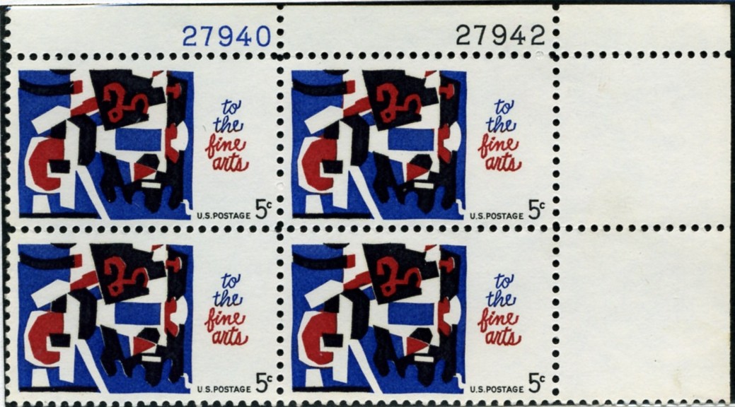 Scott 1259 5 Cent Stamp Modern Fine Arts Plate Block