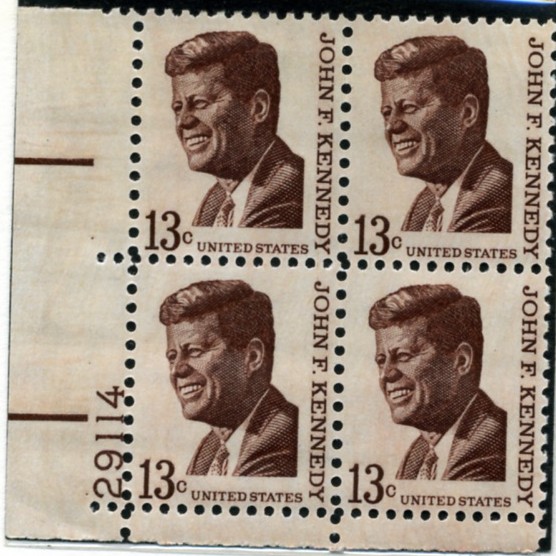 Scott 1287 13 Cent Stamp John F Kennedy Plate Block