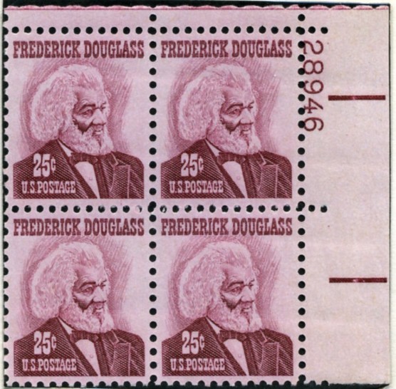Scott 1290 25 Cent Stamp Frederick Douglas Plate Block