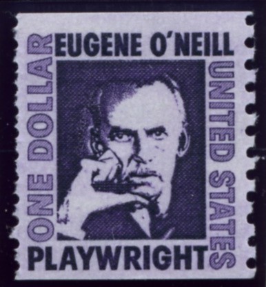 Scott 1305C $1 Dollar Eugene O'Neill perforated 10 vertically