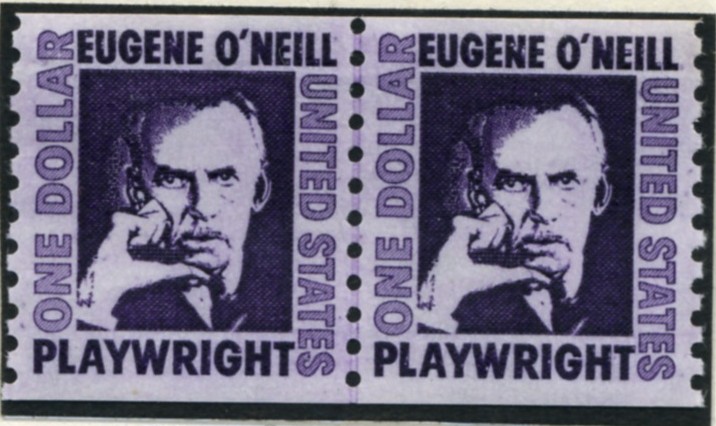 Scott 1305C $1 Dollar Eugene O'Neill perforated 10 vertically pair