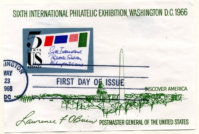 Scott 1311 5 Cent Stamp Sixth International Philatelic Exhibition souvenir sheet b