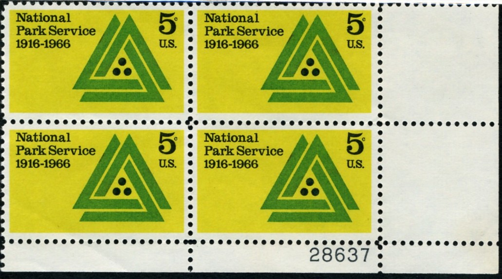 Scott 1314 5 Cent Stamp National Park Service Plate Block