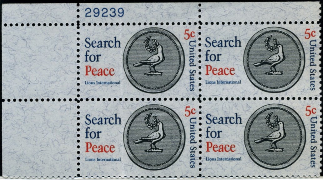 Scott 1326 5 Cent Stamp Search For Peace Plate Block