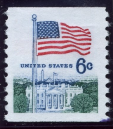 Scott 1338A 6 Cent Stamp Flag and White House Coil Stamp